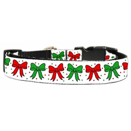 Mirage Pet Products Christmas Bows Nylon Dog Collar Medium 25-22 MDN